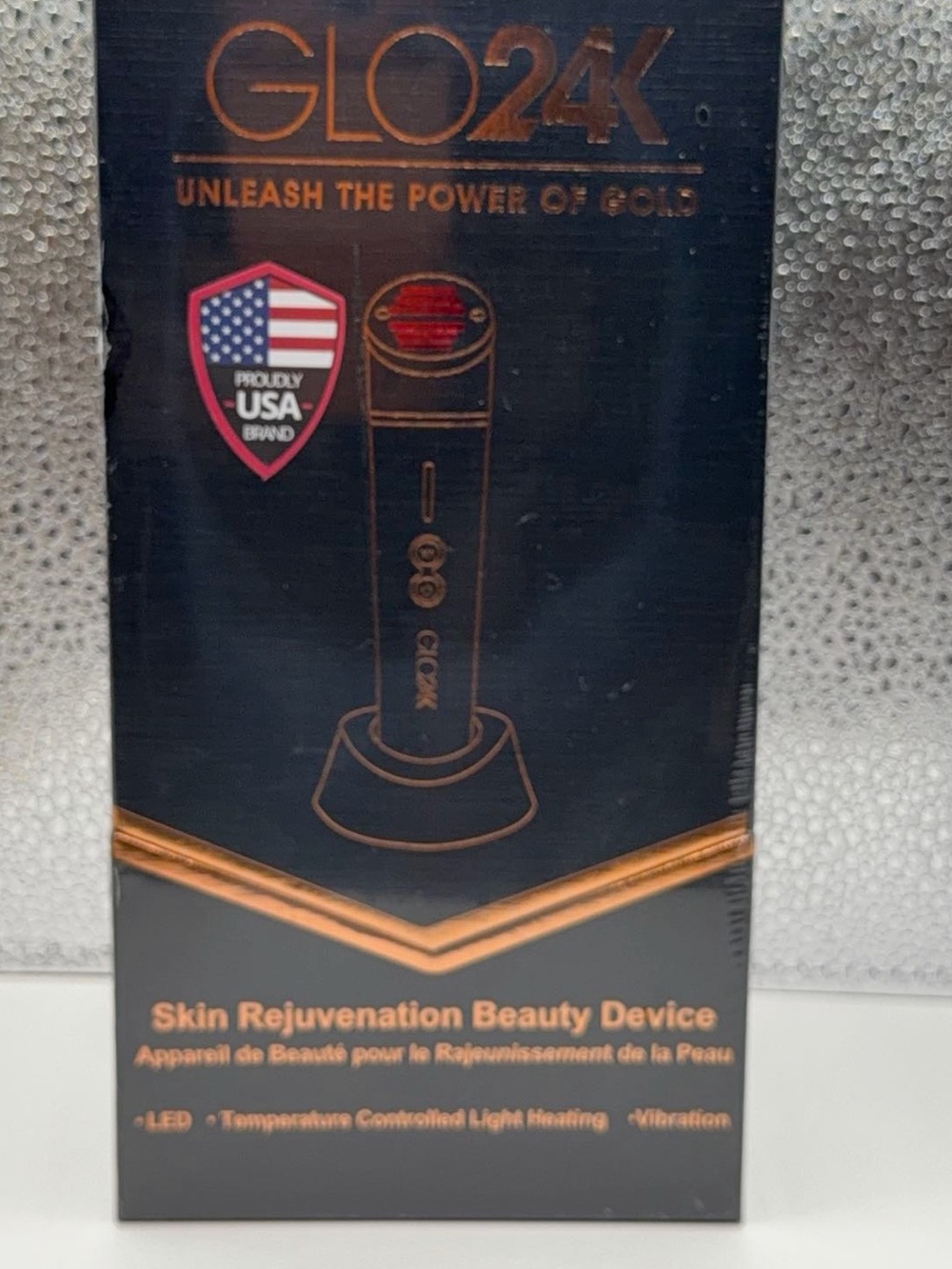 Glo24K Unleash the power of gold Skin Rejuvenation Beauty Device — Black & Gold